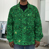 Green (NOT Real) Glitter Print Men's Shirt Jacket