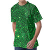 Green (NOT Real) Glitter Print Men's Velvet T-Shirt