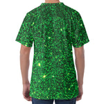 Green (NOT Real) Glitter Print Men's Velvet T-Shirt