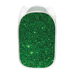 Green (NOT Real) Glitter Print Mesh Laundry Hamper