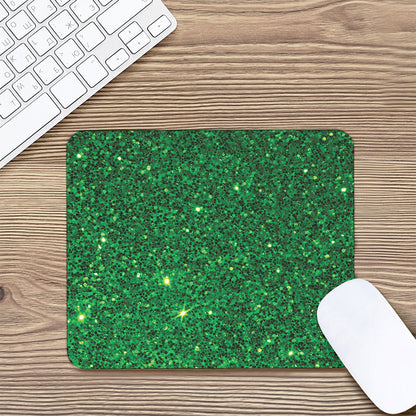 Green (NOT Real) Glitter Print Mouse Pad