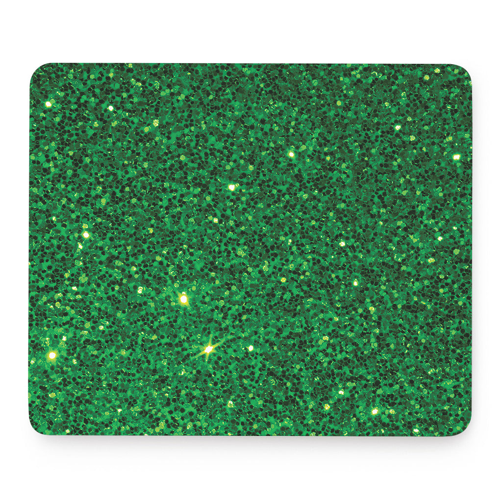 Green (NOT Real) Glitter Print Mouse Pad