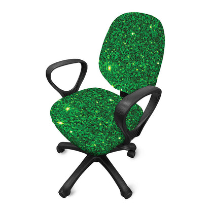 Green (NOT Real) Glitter Print Office Chair Cover