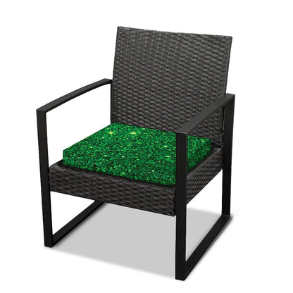 Green (NOT Real) Glitter Print Outdoor Seat Cushion Cover
