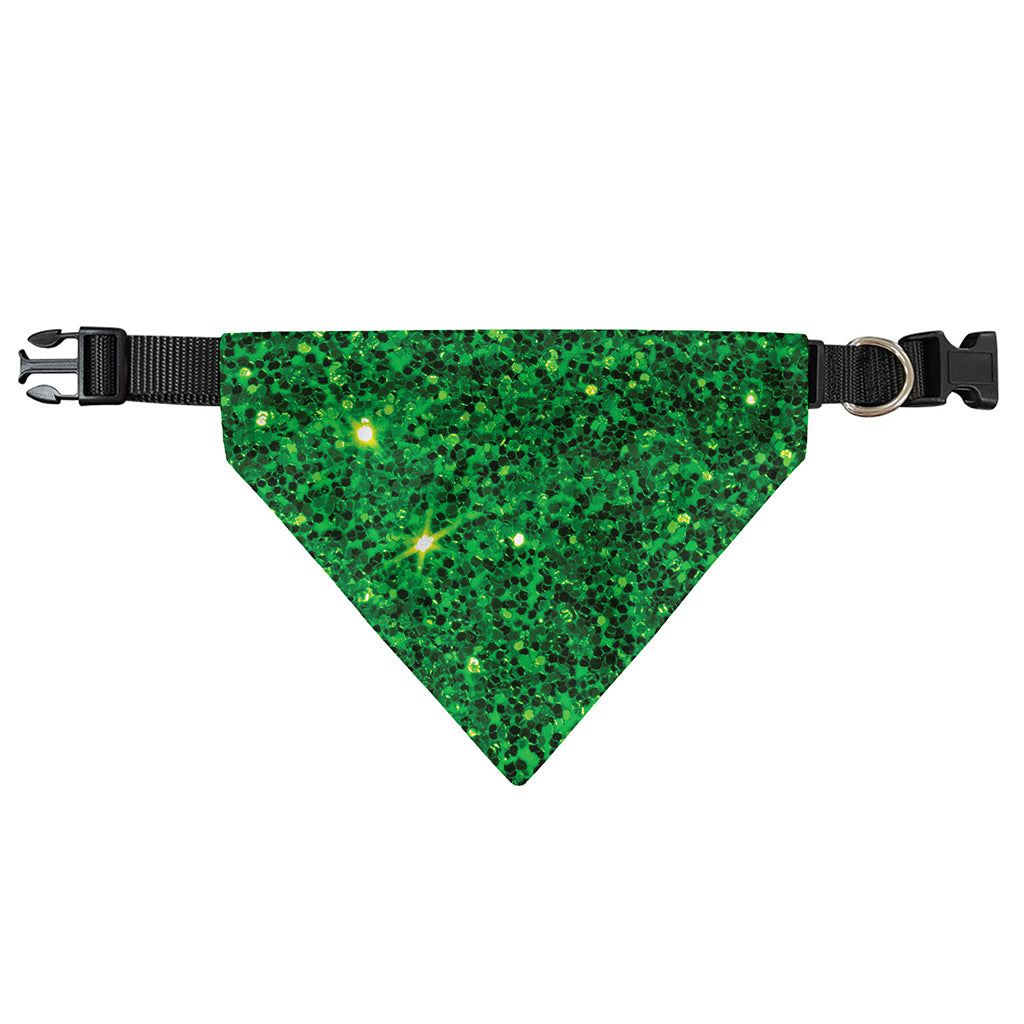 Green (NOT Real) Glitter Print Over The Collar Dog Bandana
