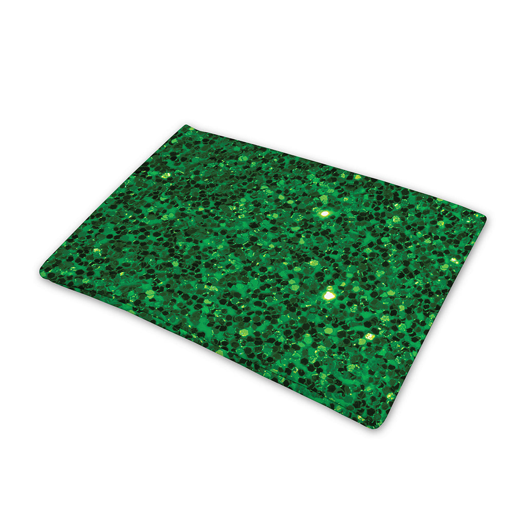 Green (NOT Real) Glitter Print Pet Cooling Mat Cover
