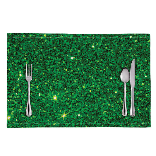 Green (NOT Real) Glitter Print Placemat