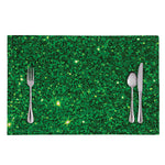 Green (NOT Real) Glitter Print Placemat