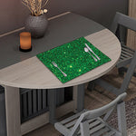 Green (NOT Real) Glitter Print Placemat