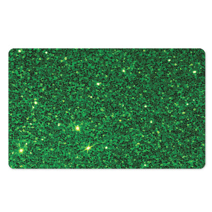 Green (NOT Real) Glitter Print Polyester Doormat