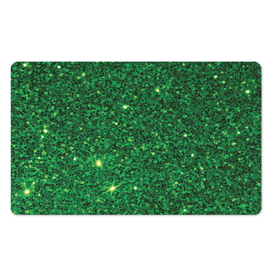 Green (NOT Real) Glitter Print Polyester Doormat