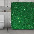 Green (NOT Real) Glitter Print Polyester Shower Curtain
