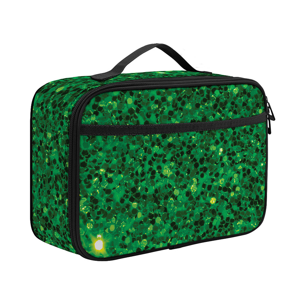 Green (NOT Real) Glitter Print Portable Lunch Bag