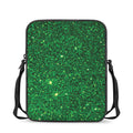Green (NOT Real) Glitter Print Rectangular Crossbody Bag