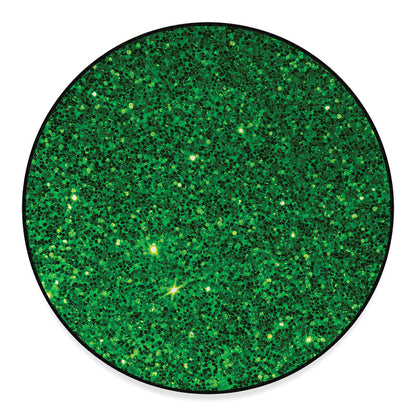 Green (NOT Real) Glitter Print Round Floor Mat