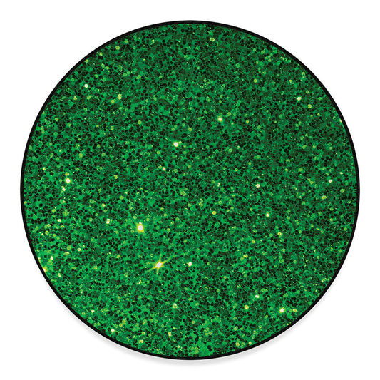 Green (NOT Real) Glitter Print Round Floor Mat