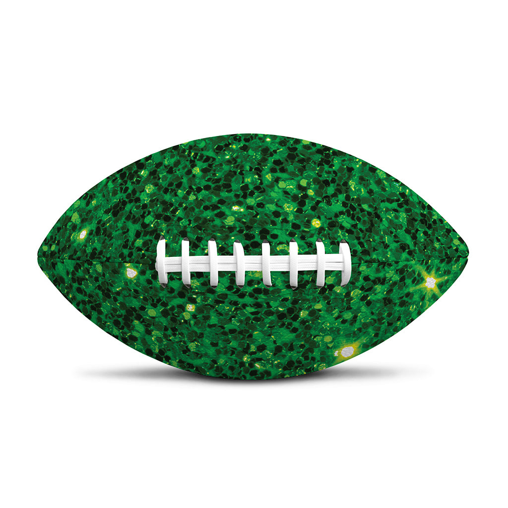 Green (NOT Real) Glitter Print Rugby Ball
