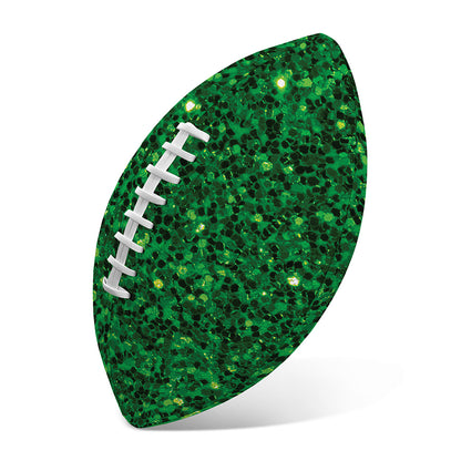 Green (NOT Real) Glitter Print Rugby Ball