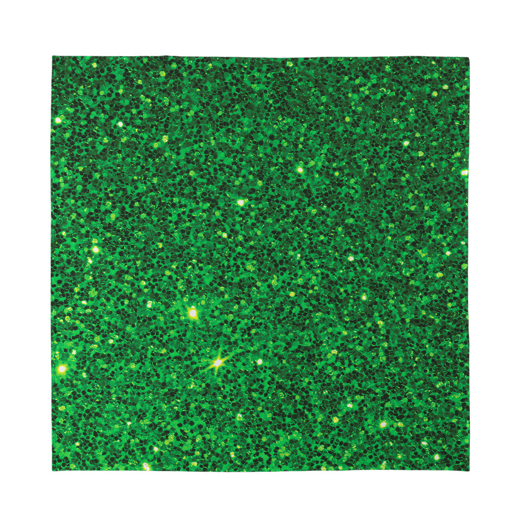 Green (NOT Real) Glitter Print Silk Bandana
