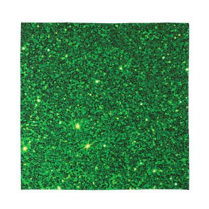 Green (NOT Real) Glitter Print Silk Bandana