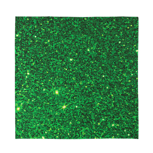 Green (NOT Real) Glitter Print Silk Bandana