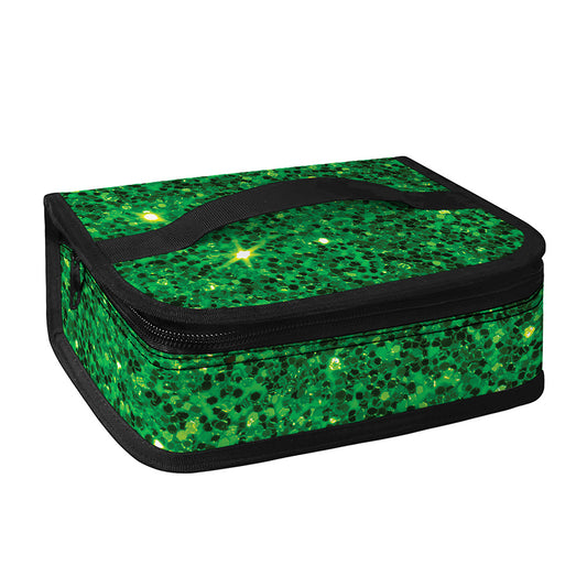 Green (NOT Real) Glitter Print Small Lunch Bag