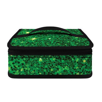 Green (NOT Real) Glitter Print Small Lunch Bag