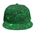 Green (NOT Real) Glitter Print Snapback Cap