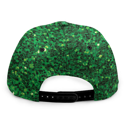 Green (NOT Real) Glitter Print Snapback Cap