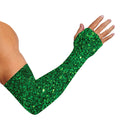 Green (NOT Real) Glitter Print Sun Protection Arm Sleeves
