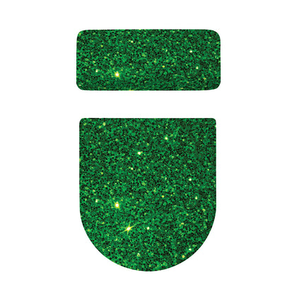 Green (NOT Real) Glitter Print Toilet Lid And Tank Cover Set