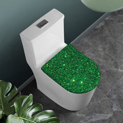 Green (NOT Real) Glitter Print Toilet Lid Cover