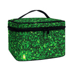 Green (NOT Real) Glitter Print Travel Makeup Bag