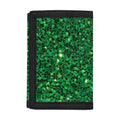 Green (NOT Real) Glitter Print Trifold Wallet