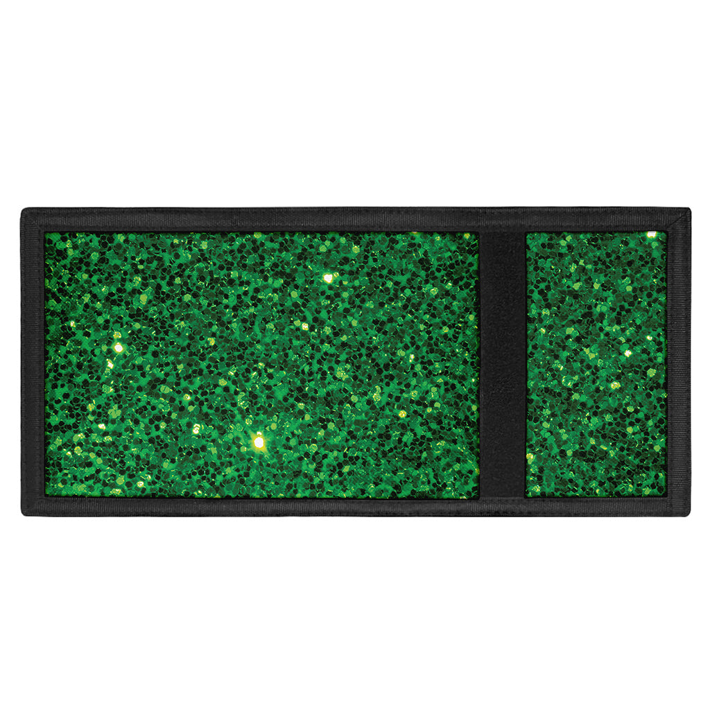 Green (NOT Real) Glitter Print Trifold Wallet