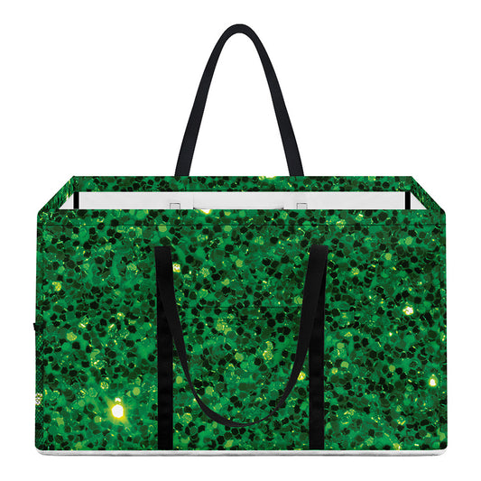 Green (NOT Real) Glitter Print Utility Tote Bag