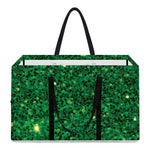 Green (NOT Real) Glitter Print Utility Tote Bag