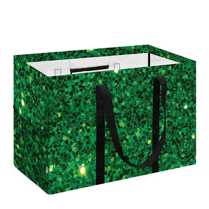 Green (NOT Real) Glitter Print Utility Tote Bag