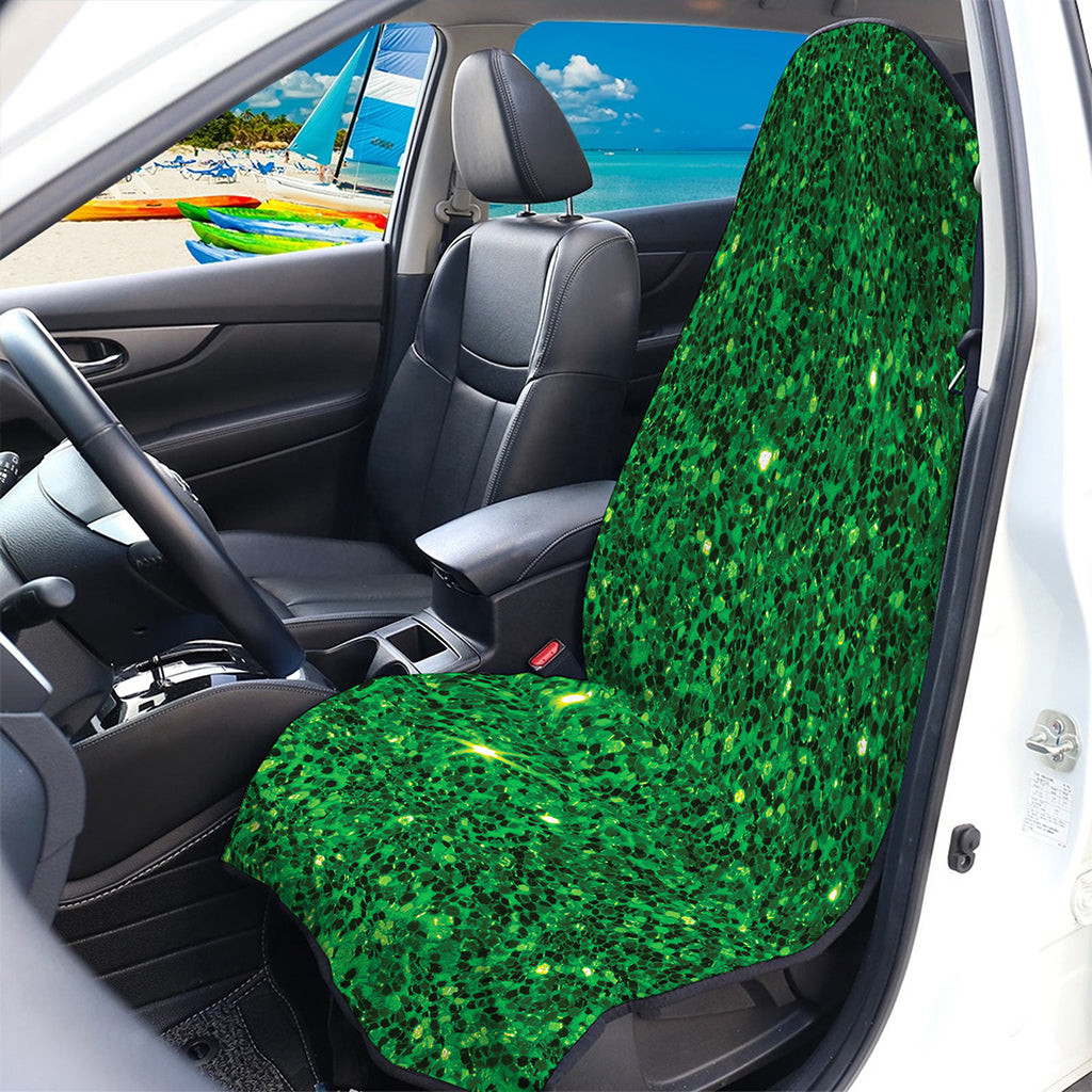 Green (NOT Real) Glitter Print Waterproof Car Seat Cover