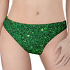 Green (NOT Real) Glitter Print Women's Thong