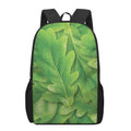 Green Oak Leaf Print 17 Inch Backpack