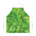 Green Oak Leaf Print Adjustable Apron
