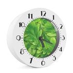 Green Oak Leaf Print Alarm Clock