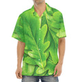 Green Oak Leaf Print Aloha Shirt