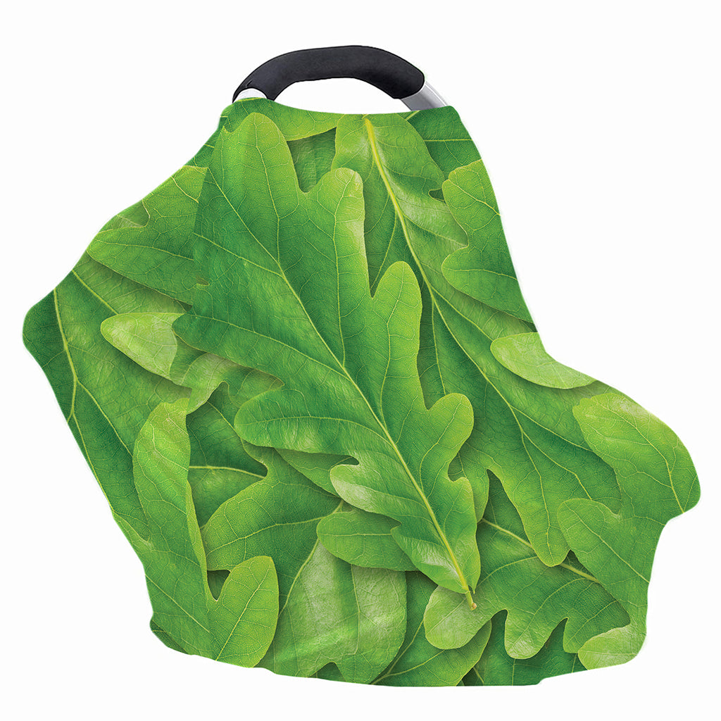 Green Oak Leaf Print Baby Seat Cover