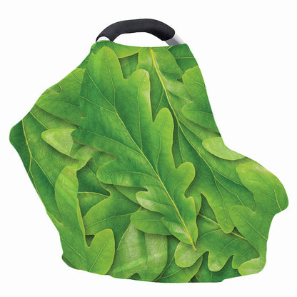 Green Oak Leaf Print Baby Seat Cover