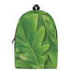 Green Oak Leaf Print Backpack