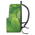 Green Oak Leaf Print Backpack