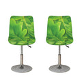 Green Oak Leaf Print Bar Stool Covers