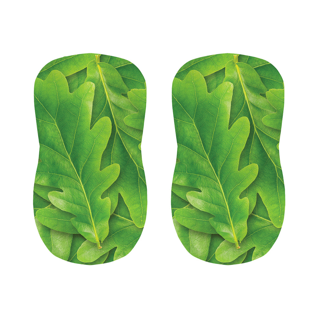 Green Oak Leaf Print Bar Stool Covers
